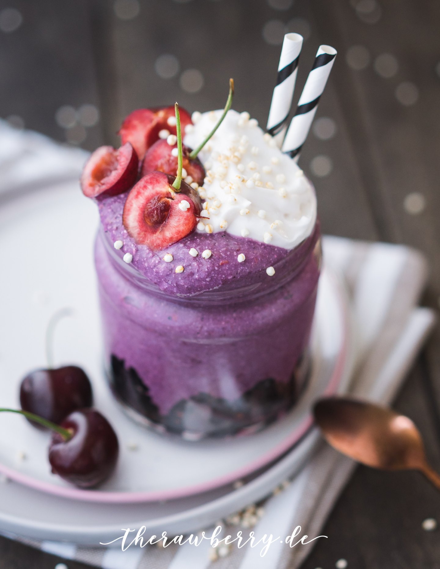 smoothie, delicious, vegan, food, purple, healthy, clean eating, clean eats, foodie, food photography, raw, gluten-free, sugar free, dairy free, cherries, blackberry, yum, summaries, recipe, blogger, jar, glas, soul food, comfort food, detox, easy, quick, protein packed, high protein