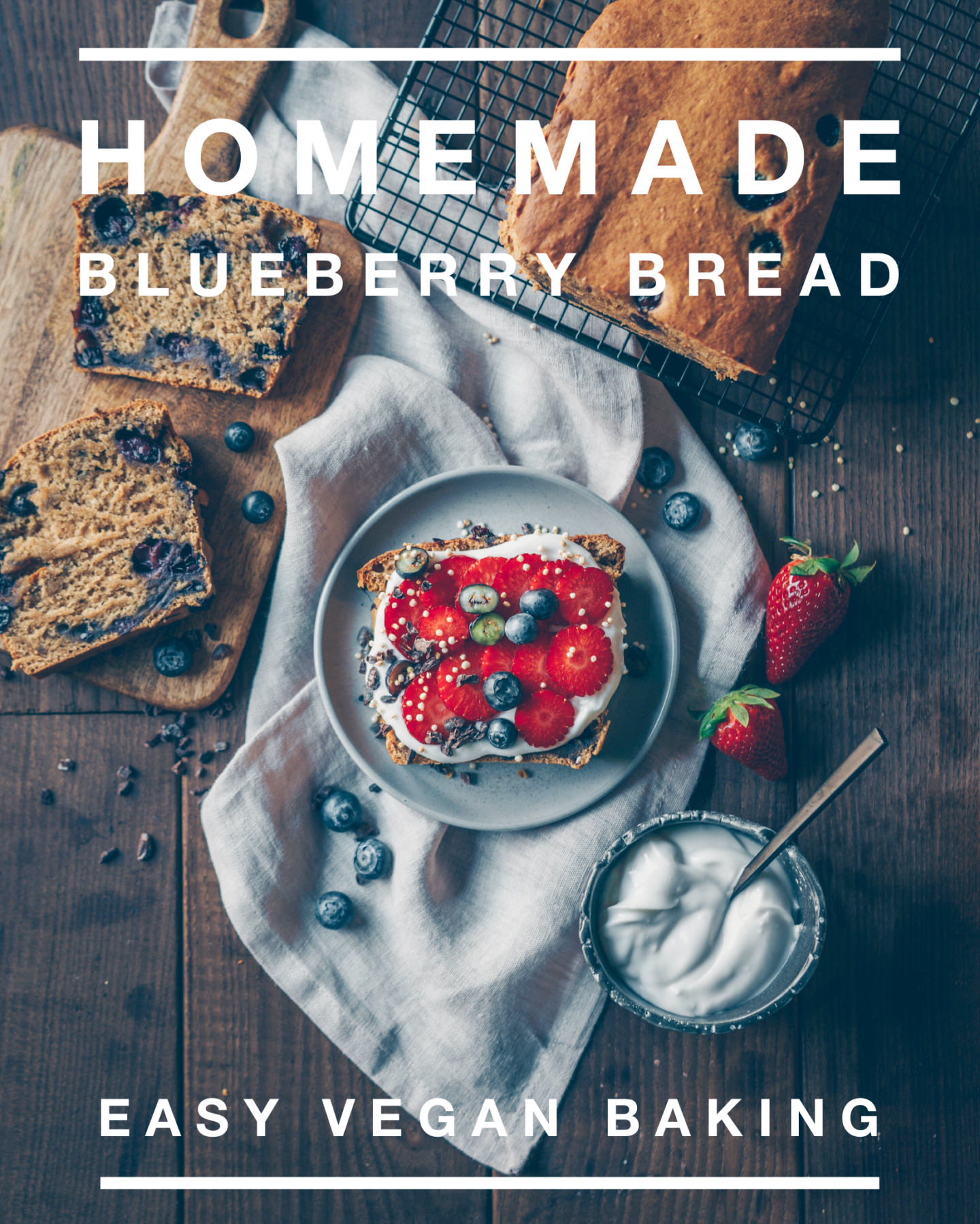 therawberry, blueberries, Blaubeeren, kuchen, bread, loaf, vegan, backen, baking, healthy, whole foods, easy, einfach, diät, lecker, gesund