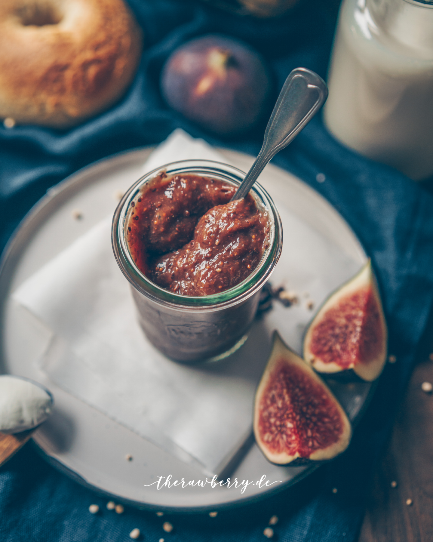fig, jam, bagels, delicious, fresh, from scratch, vegan, gluten-free, cooking, easy, einfach, kochen, marmalade, jar, glass, Glas, feigen, einfach, lecker, simple, süß, frühstück, breakfast