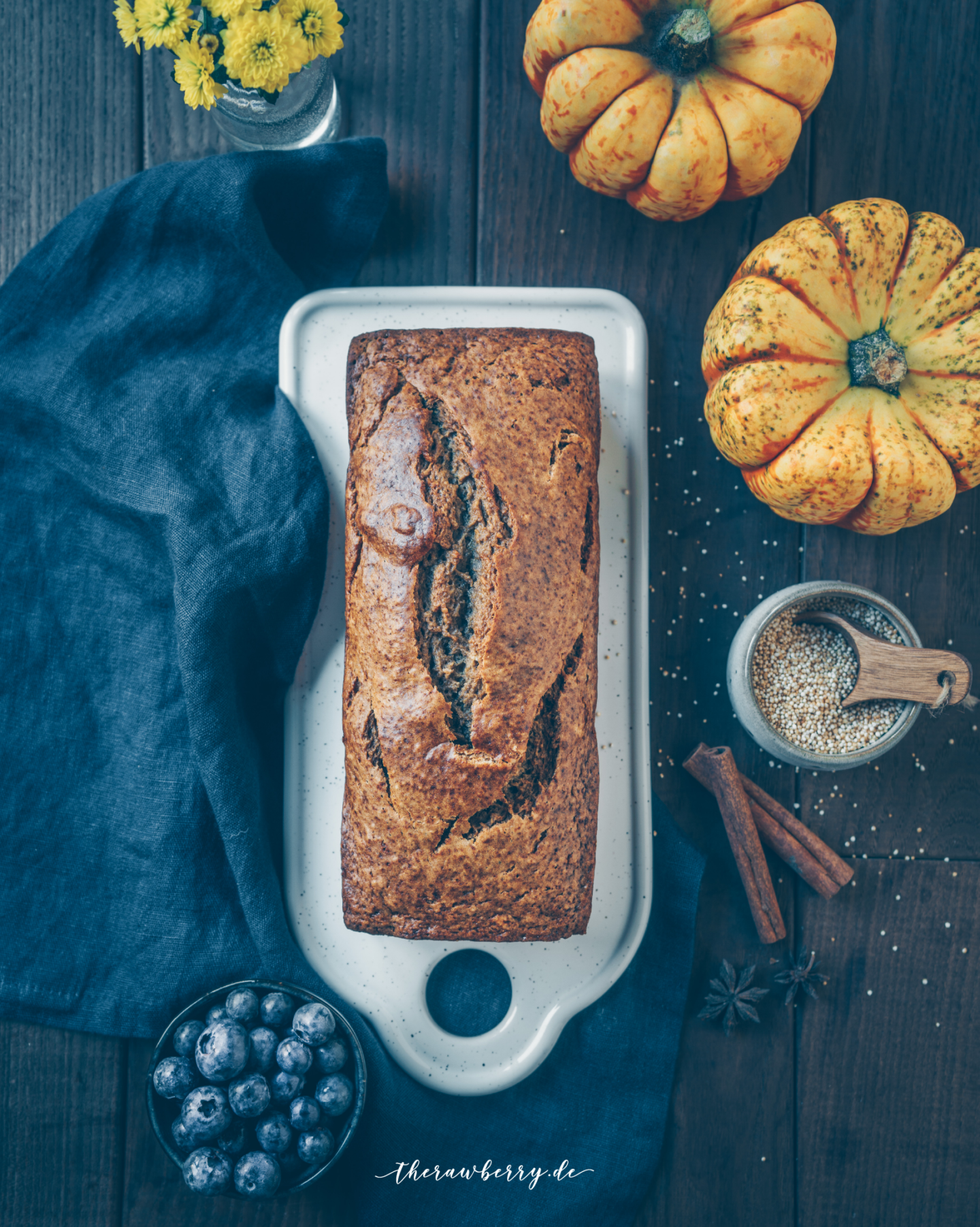 therawberry, banana, baking, cooking, healthy, backen, lecker, gesund, delicious, easy, einfach, banane, bananenbrot, banana bread, sweets, süßes, dessert, nachtisch, vegan, diet, diät, ohne Zucker, einfach, chai, chai spiced, chai Gewürze, winter, weihnachten, Herbst, autumn, fall, christmas, pumpkin, kürbis