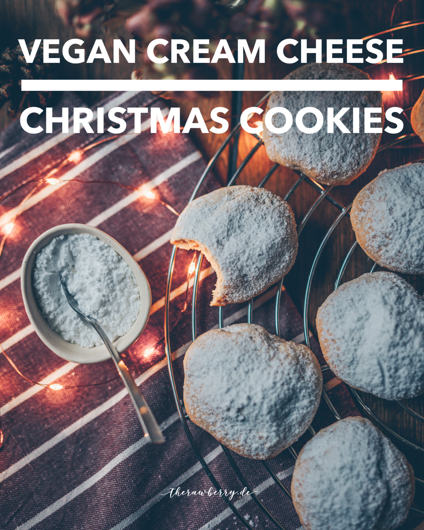 Christmas, weihnachten, cookies, Kekse, Plätzchen, lecker, delicious, healthy, gesund, quark, vegan, plant-based, healthyfied, simple, einfach, diät, diet, cream cheese, good, baking, backen, holiday food, weihnachtsessen, essen, advent backen, puderzucker, powdered sugar, cookie rack, simplyv