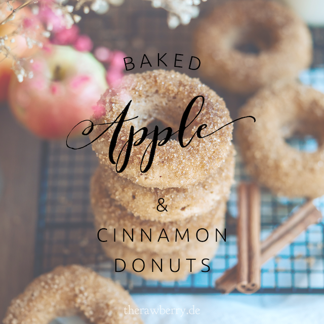 donuts, apple, doughnuts, zimt, apfel, sucker, sugar, vegan, baking, backen, einfach, simple, baked, gebacken, therawberry, Marie Dorfschmidt, Herbst, treat, snack, nachtisch, fall, aumun, rezept, recipe