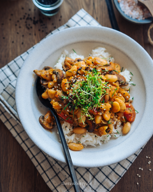 mittagessen, Abendessen, rezept, lunch, dinner, rice, low carb, vegan, simple, quick, einfach, rice, reis, high protein, proteinreich, gesund, healthy