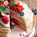 Pfannkuchen, vegan, auf Teller