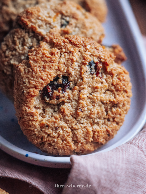 Nahaufnahme Orange Cranberry Kekse