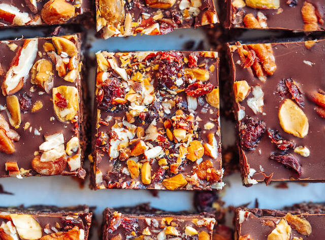 Brownies ohne Backen mit Topping